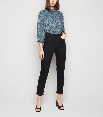 Black Washed Waist Enhance Slim Mom Jeans Add to Saved Items Remove from Saved Items